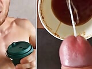 I made a CAPPUCCINO for you with man's milk from my eggs! cappuccino gay made